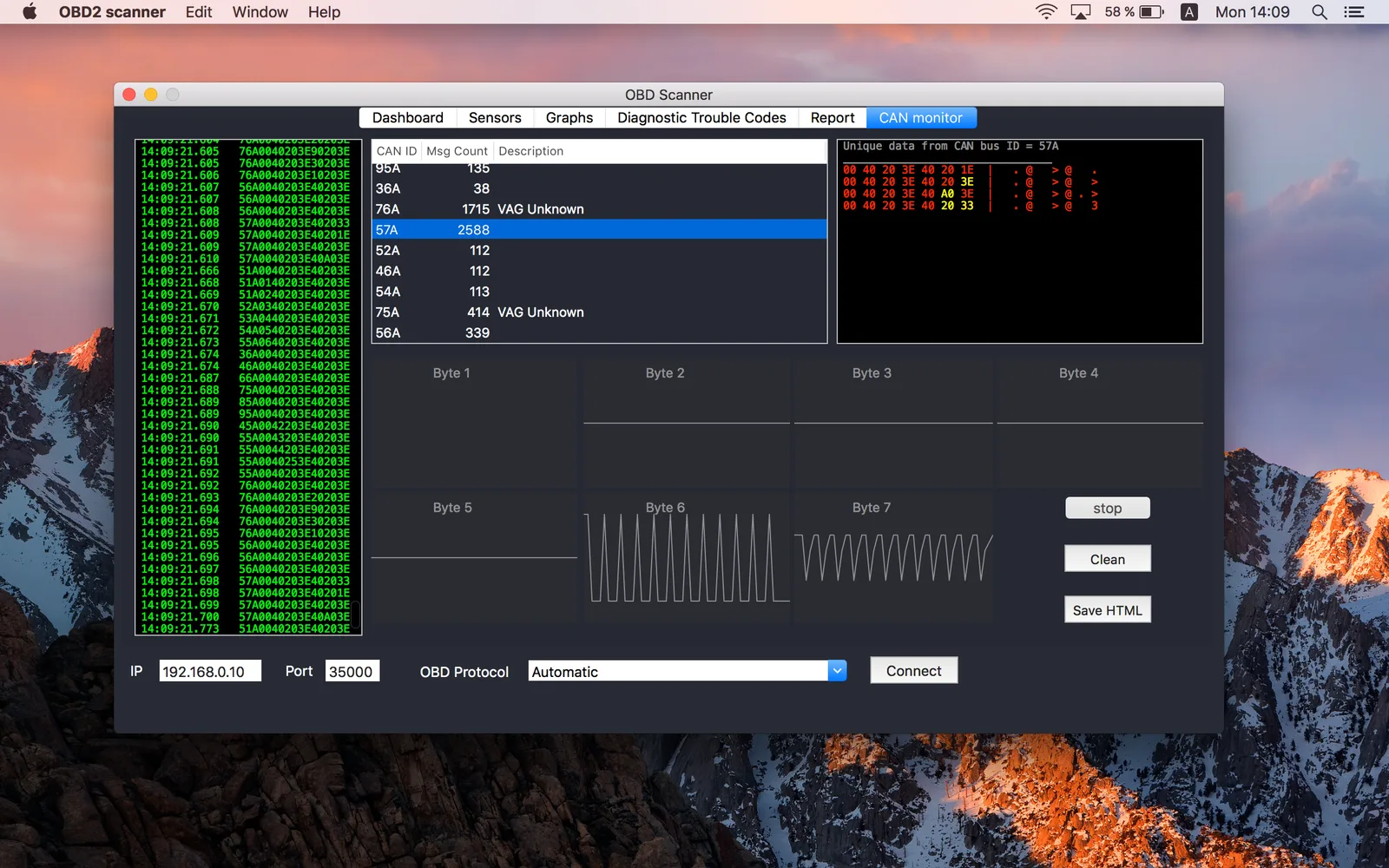 CAN bus analyzer